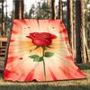 1pc Rose, Valentine Outdoor Blanket - Soft Flannel Cozy for Travel & Camping - All-Season Warm Bed Cover, Machine Washable yy251229091