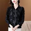Spring and Autumn Women's Long Sleeved Short Coat Thin Edition Women's Temperament Chiffon Jacquard Top Women