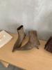 High Heel Pointed Suede Khaki Skinny Boots Short Boots Women's Shoes 2025 New Spring and Autumn Single Boots Korean Small Naked Boots