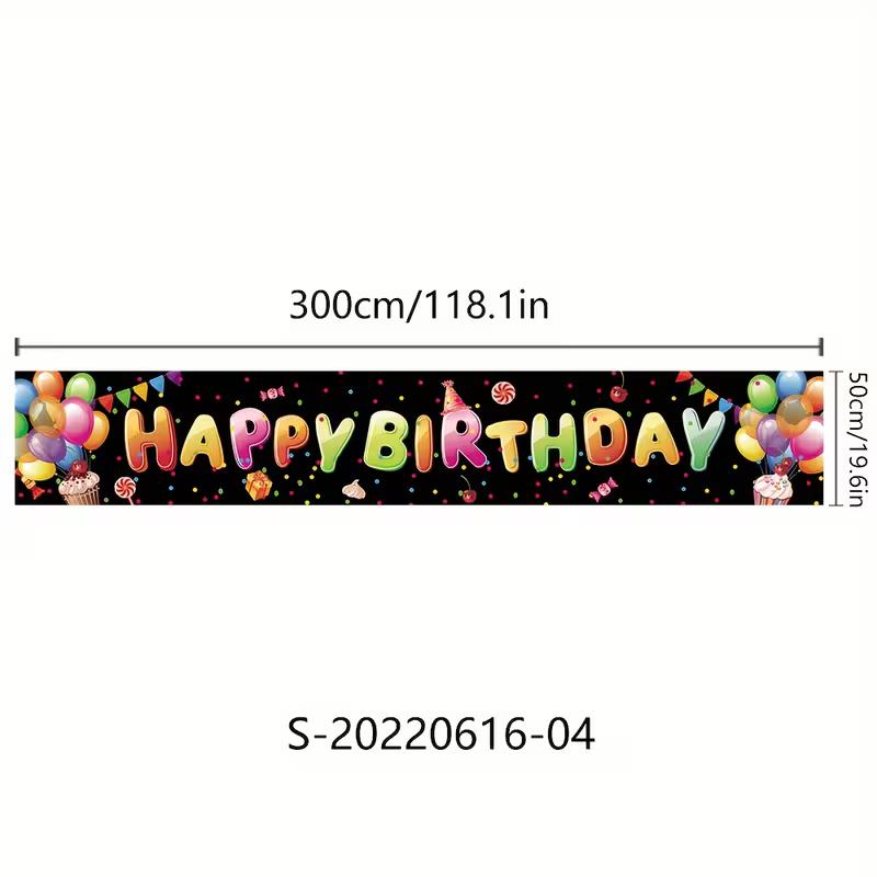 2D Large Happy Birthday Banner Yard Sign Colorful Letter Outdoor Birthday Party Supplies