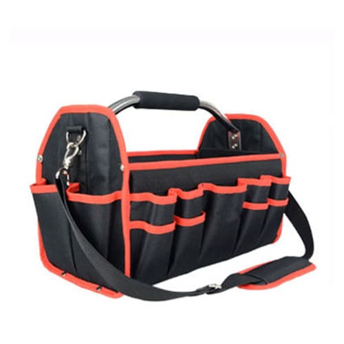 Tool Bag, Electrician's Bag, Tool Holder, Work Bag, Storage Case, Stand Bag, Plenty of Storage, Open Top Pocket, Foldable, Adjustable Shoulder Strap,