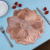 Lotus-Shaped Placemat PVC Embossed Pattern Heat Resistant Table Mat Protects Against Stains Scratches Non-Slip Easy Clean Kitchen Dining Party Mat