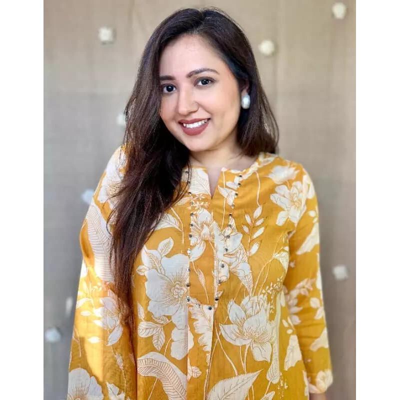 Women's Top Tunic Kurta Pant Cord Set Indian Designer Party Wear Kurti Dress VF-20228