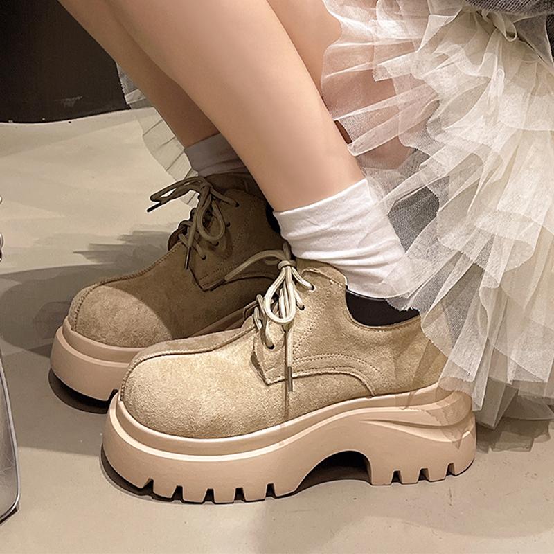 Flats Platform Women Ankle Boots Designer Lace Up Shoes Fashion Winter Boots Woman 2025 New Dress Goth Motorcycle Boots Mujer