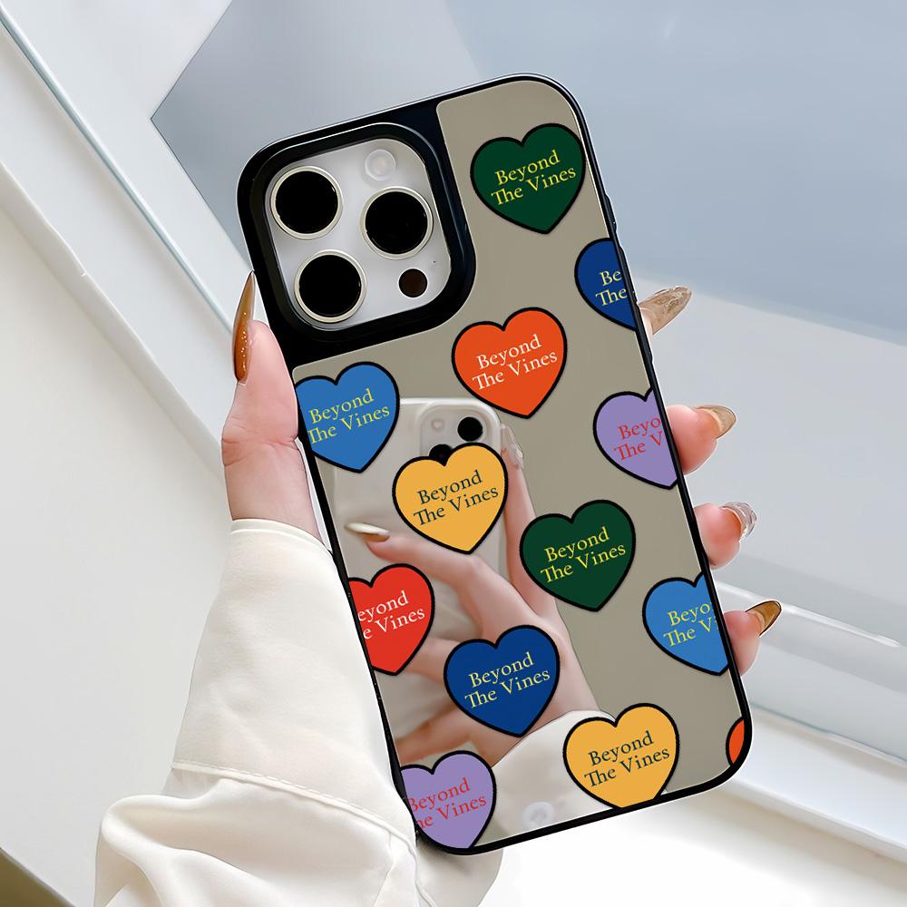 Mirror Phone Case for iPhone 15 11 13 14 for 15 16 Pro Max 12 13 16 Pro Cloud Flower and Animal Cute Style Phone Case