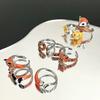 Cartoon Niedlich Fuchs Tiger Offener Ring Set Tropfender Emaille Personalisierter Mode High-End Schmuck Damen
