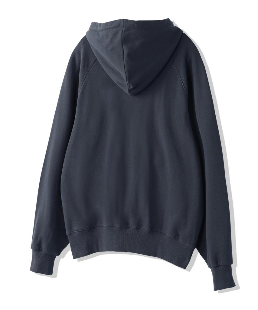 Moderment Applique Washed Oversized Zip-Up Hoodie [Charcoal]