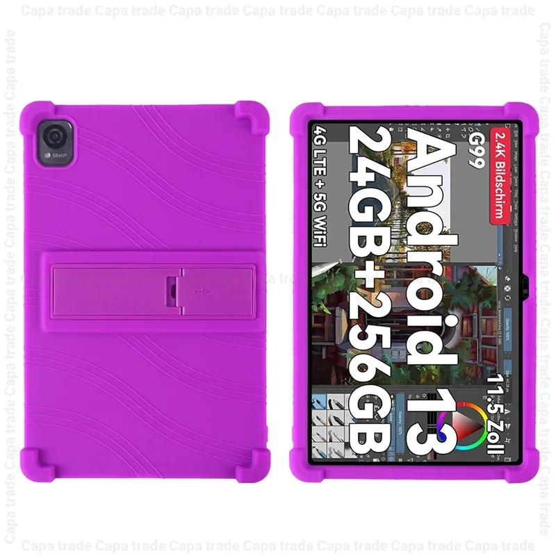 Pro Blackview Mega 1 pouzdro Mega1 2024 11,5" tablet PC Nárazuvzdorný měkký základový kryt se 4 tlustými rohy silikonový kryt se stojánkem