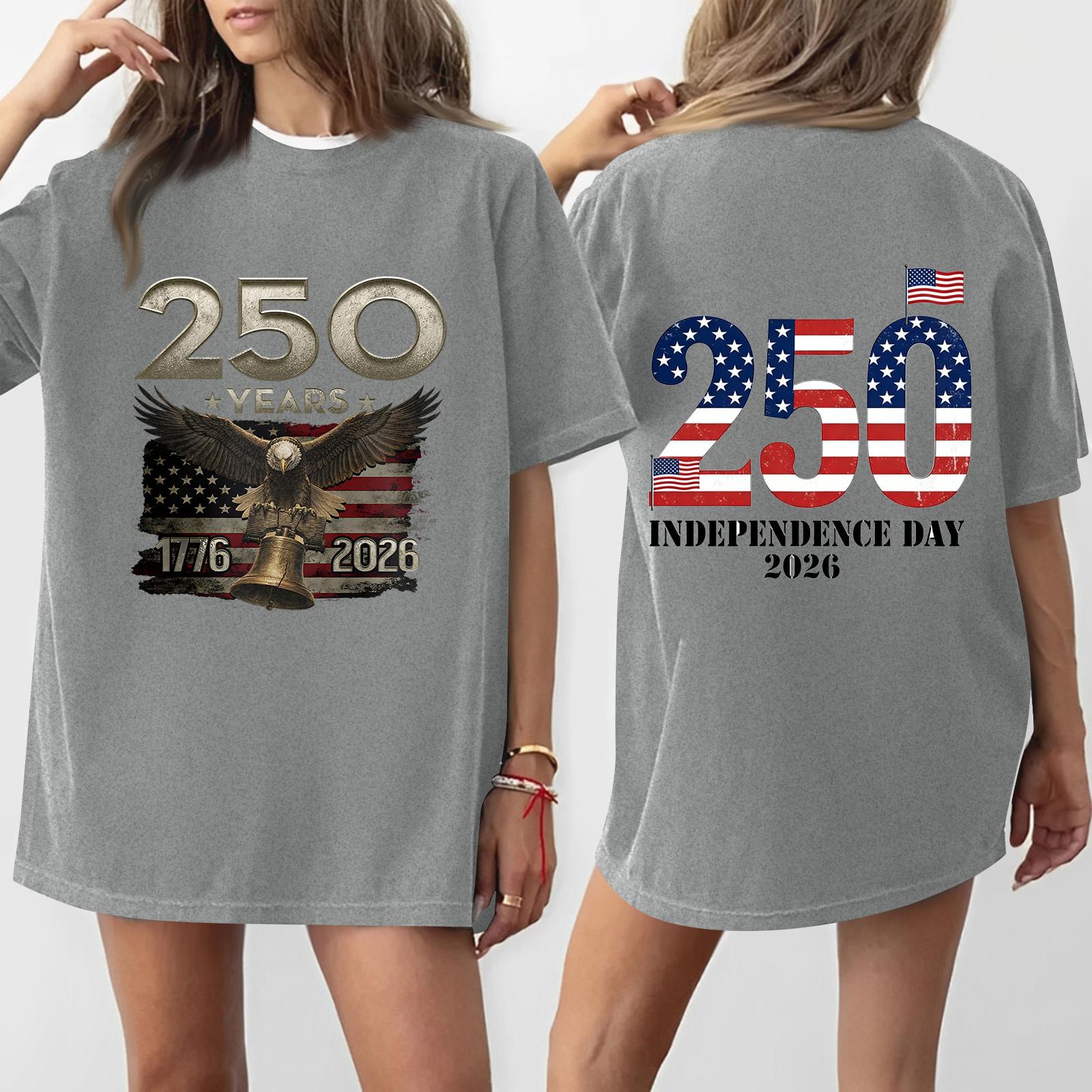 

Women s Casual Independence Day 252 Anniversary Printed T-shirt Round Neck Pullover Short Sleeve Top XL