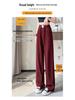 Pleated High Waist Fleece-Lined Wide Leg Pants for Women - Autumn Winter Slimming Plus Size Casual Wear