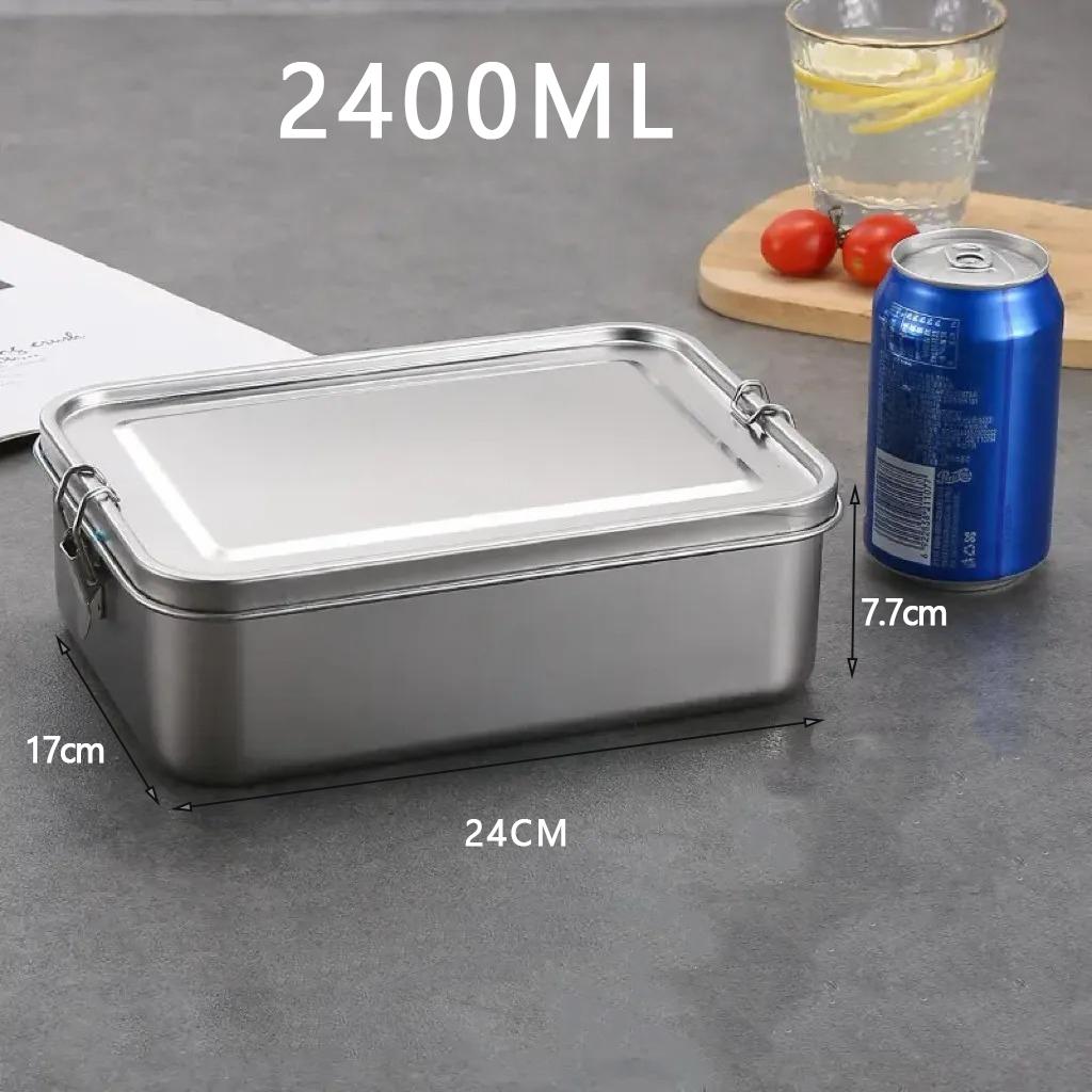 Stainless Steel Bento Box Metal Lunch Box Food Storage Containers with Lockable Clips Lunch Snack Boxes for Work,School
