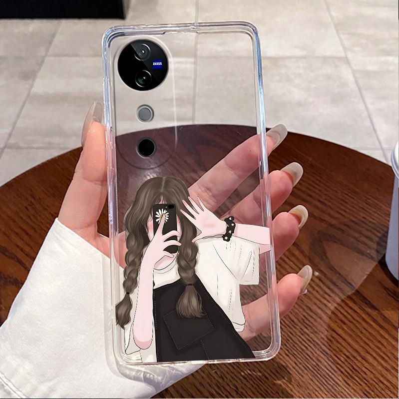 Case For VIVO V40 5G Back Cover VIVO V40 Pro 5G Cute Love Cat Rabbit Funny Cartoons Casing Ultra Thin Clear Soft TPU Phone Case