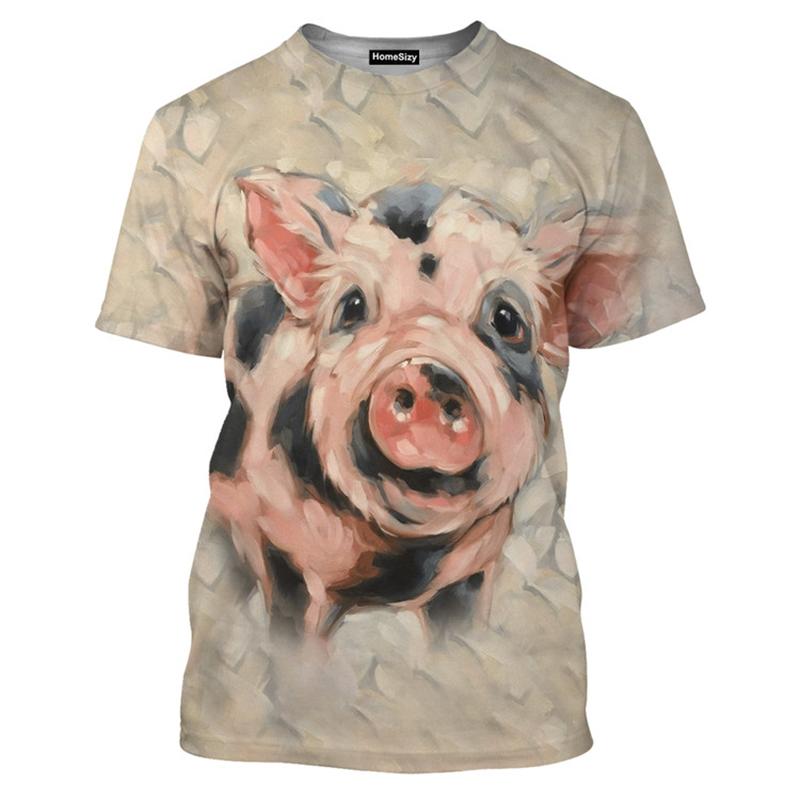 

Милая забавная футболка с 3D-принтом для мужчин и женщин с изображением свиньи, новая модная повседневная футболка, летняя повседневная детская одежда с коротким рукавом больших размеров 2XL