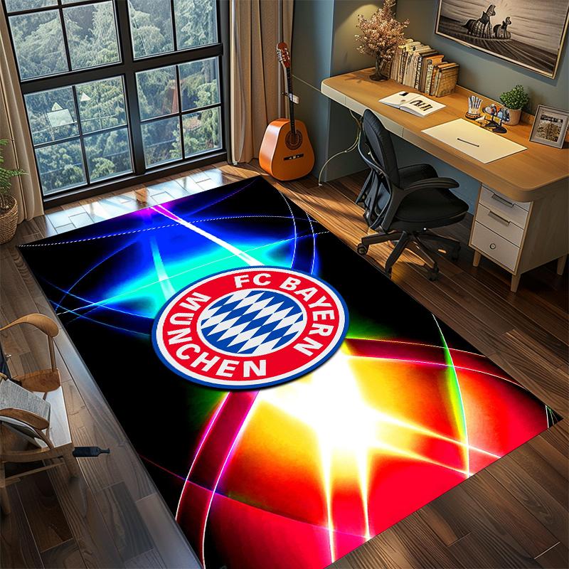 1Pc Football Team Cartoon Print Carpet High Quality Comfortable for All Seasons, Home Decor