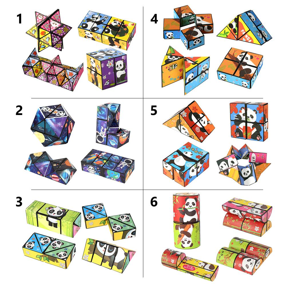 Panda Puzzle Three-Dimensional Small Toy Flipping Shape Shifting Box  Children's