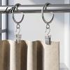 Smooth Gliding Drapery Rings 10Pcs C Shaped Curtain Rings Heavy Duty Bypass Metal for Center Brackets Passing with Eyelets French Return Rods Sliding