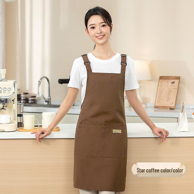 Custom Logo Waterproof Kitchen Apron - Embroidered, Oil-Proof, Long Waist Design for Catering