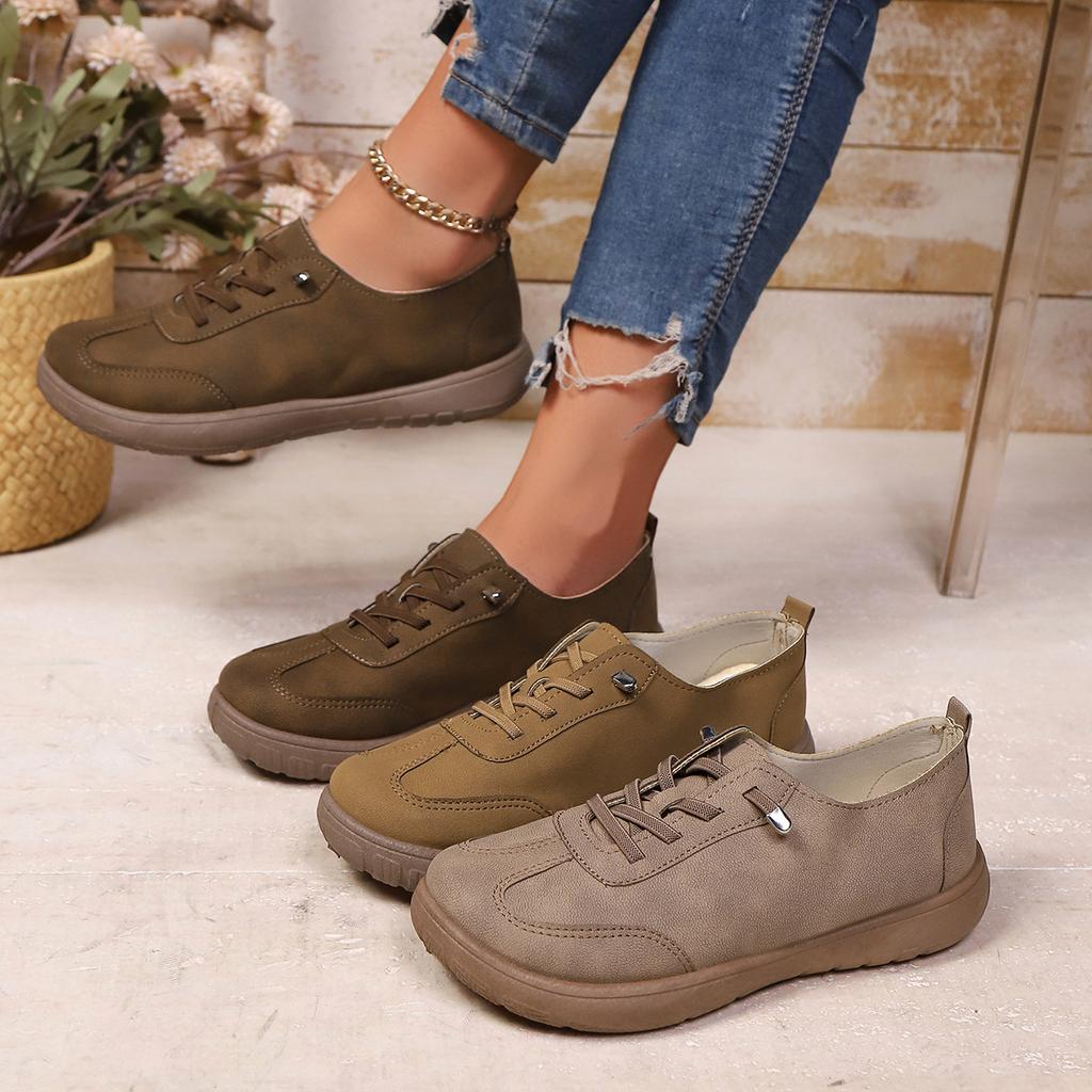 Outdoor Fashion Vintage Casual Shoes, Women's All-Season New Versatile Dopamine Soft-Sole Flat Sneakers with Thick Platform and Color Block Design
