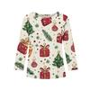 Christmas Day Girls Long Sleeve T Shirts Kids Fall Tops Crewneck Printed Basic Tees