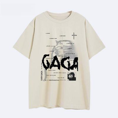 2025 Lady Gaga Ablum Short-sleeved T-shirt T-shirt Pure Cotton Tee Loose European and American Men's and Women's Summer
