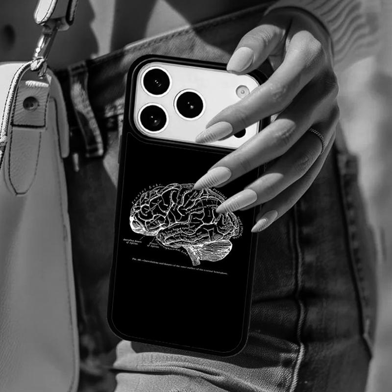 Vintage Anatomy Heart Cardiac Brain Nurse Phone Case For iPhone 17 Air 14 15 13 12 Max Cover For Apple 16e 11 Pro Max Plus Coque