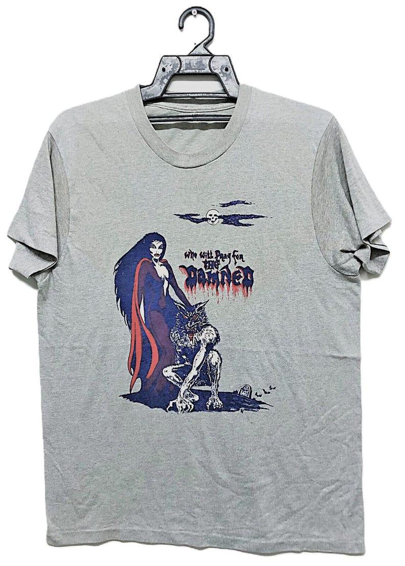 Vintage 80s THE DAMNED Punk Rock Gothic Tour Concert promo T-shirt 3XL