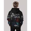 3D digital printing street graffiti style letter pattern hooded sweatshirt fashion trend casual children's clothing