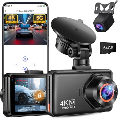 

ZAIDER Dashcam with Front and Rear Cameras - No Wiring Required [Front 4K + Rear 1080P & Smartphone Compatible] Engine-Linked, G-Sensor, Impact Record