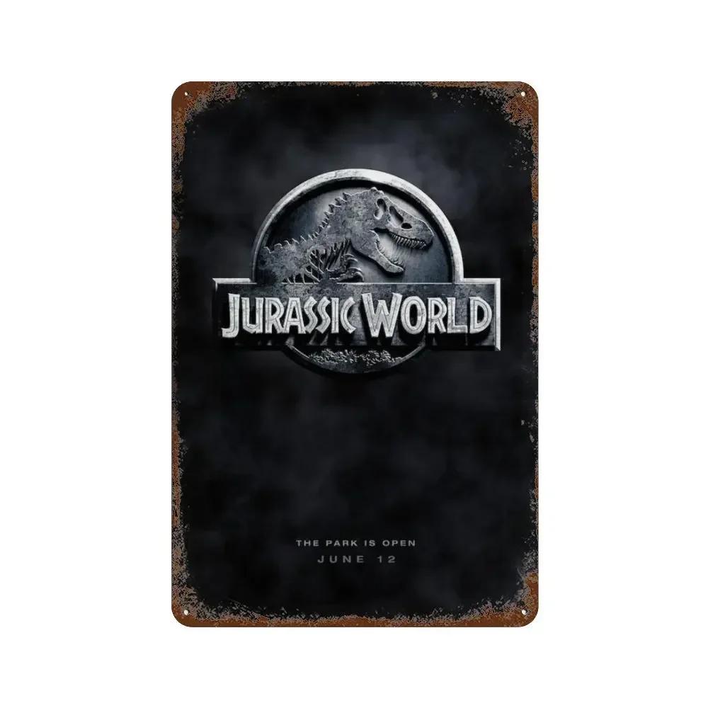 Jurassic Park Dinosaur Science Fiction Movie Sign Decor Metal Plate Poster Vintage Tin Sign Garage Man Cave Plaque Decoration