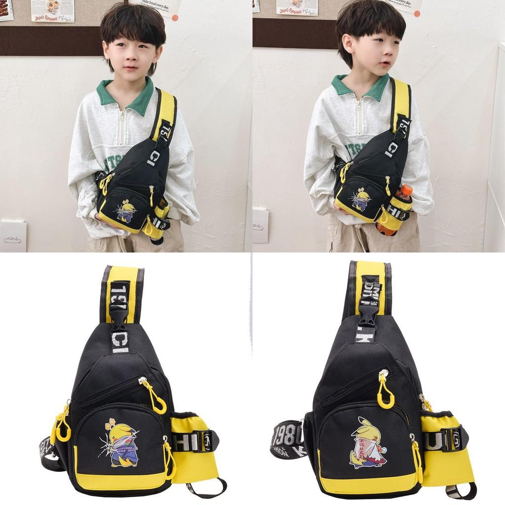 Borsa da petto Pokemon Fulmine per bambini in nylon traspirante per uso quotidiano