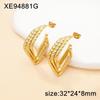 2025 Fashionable Titanium Steel Gold Cross-Border Geometric Earrings: Lightweight, Luxurious & Versatile for Women