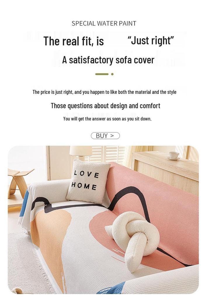 Modern Art Non-Slip Double-Sided Sofa Cover, High-End Full Wrap Cushion