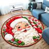 Cute Christmas Day Gift Bell Santa Claus Snowman Christmas Tree round rug Home Soft Decorative Anti slip Chair Mat Carpet Outdoor Floor Mat Carpet 106