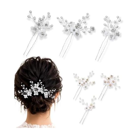 Hair Accessories Flower U-Pin Set of 3 for Weddings, Coming-of-Age Ceremonies, Graduations, Entrance Ceremonies, Shichi-Go-San, Hina Matsuri,