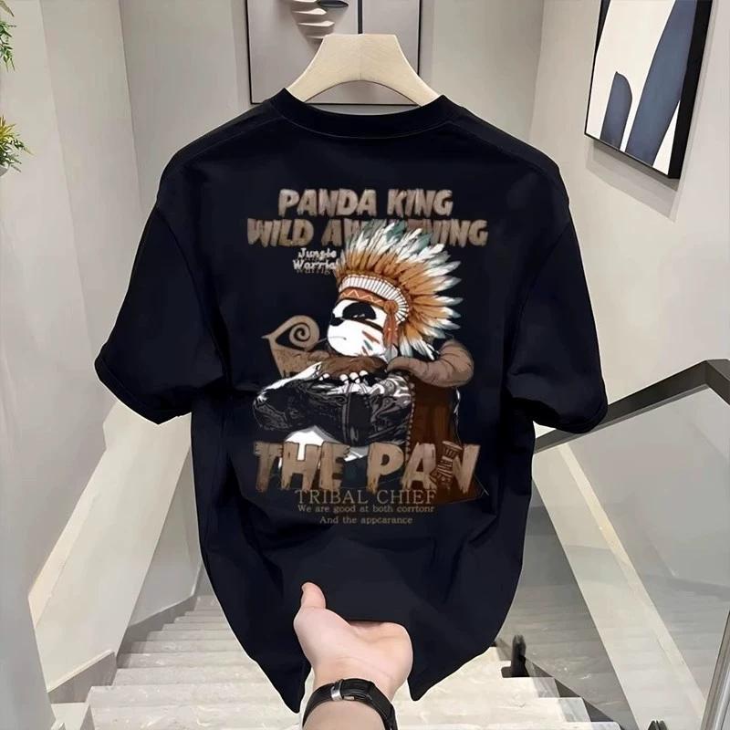 

Unisexs Cotton Tshirts White 5XL T Shirt for Unisex Casual Summer Wear Fashion Anime Panda Print Black Tee Shirts Unisex Clothing 4XL