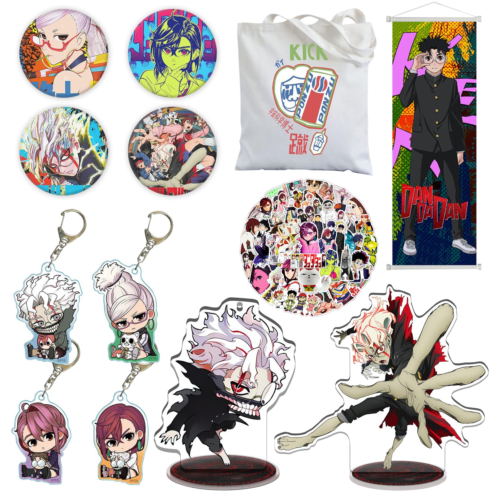 

Dandadan Goods Okarun Momo Lucky Bag Set with Badge, Acrylic Stand, Backpack, Wall Hanging, Birthday Gift (A) [Parallel Import]