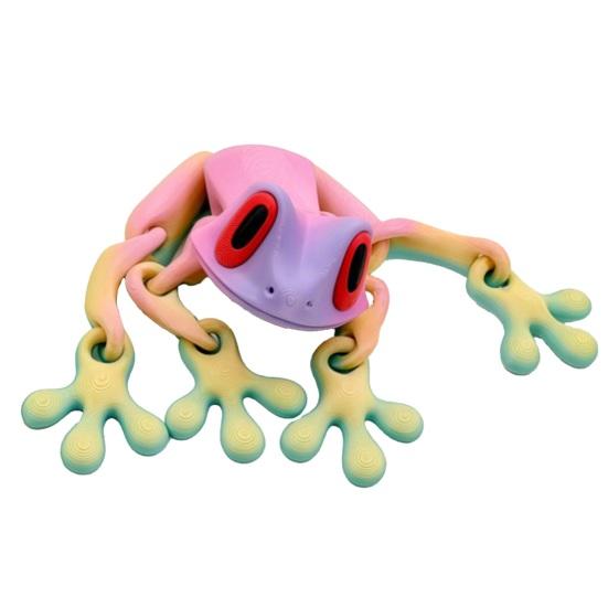 3D-gedruckter Frosch-Kühlschrankmagnet, bewegliche Gelenke, Frosch-Fidget-Spielzeug, artikuliertes Tiermodell, Figur, Kühlschrank-Magnet-Frosch-Dekoration