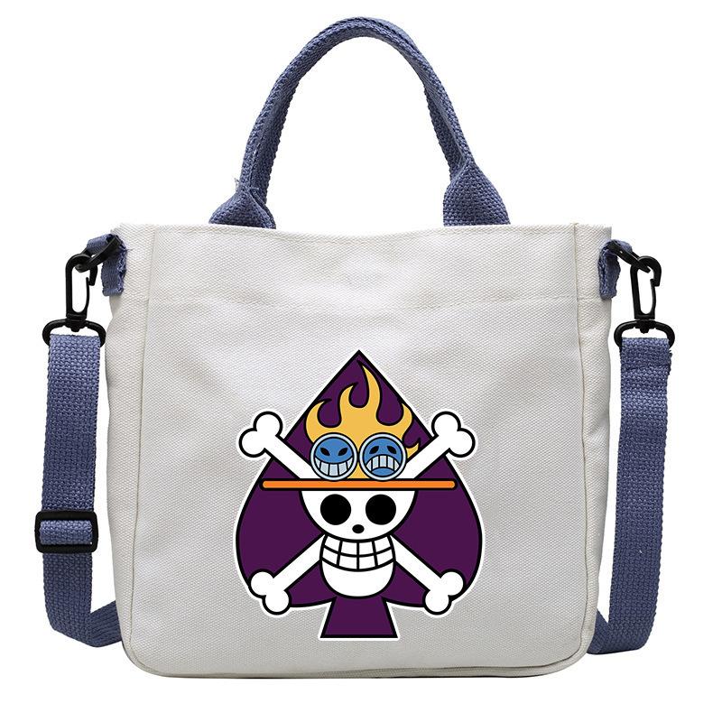 One Piece Canvas Bags Luffy Cartoon Anime Figures Print Shoulder Bag Outdoor Large Capacity Trendy Crossbody Handbag Gifts Poseable Articulated Scale