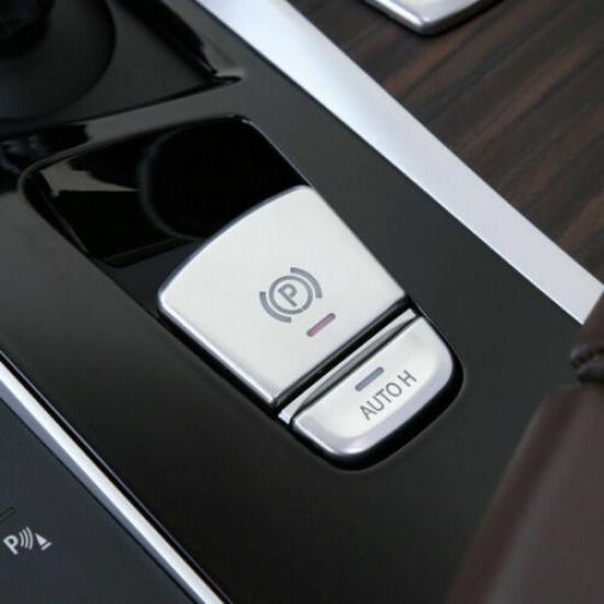 ABS Silver Electronic Handbrake Button Cover For BMW 5 Series G38 G30 2018