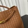 European and American fashion 2024 new woven bag large capacity versatile diamond cowhide tote bag casual shoulder handbag