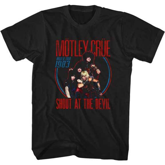 Motley Crue Shout At The Devil 1983 World Tour Men T Shirt Metal Music Merch XL