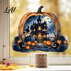 Outdoor Balcony Window Stickers Halloween Pumpkin Haunted House Static Stickers Waterproof PVC Castle Decals Decals Removable Clings for Home Glass
