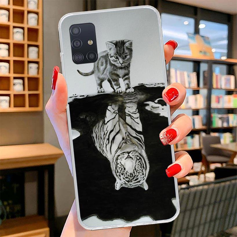 Cool Animal Big Cat Tiger Cover Phone Case For Samsung Galaxy A12 A22 A32 A52 A72 A02S Phone Case Note 20 Ultra 10 S10 Plus A51