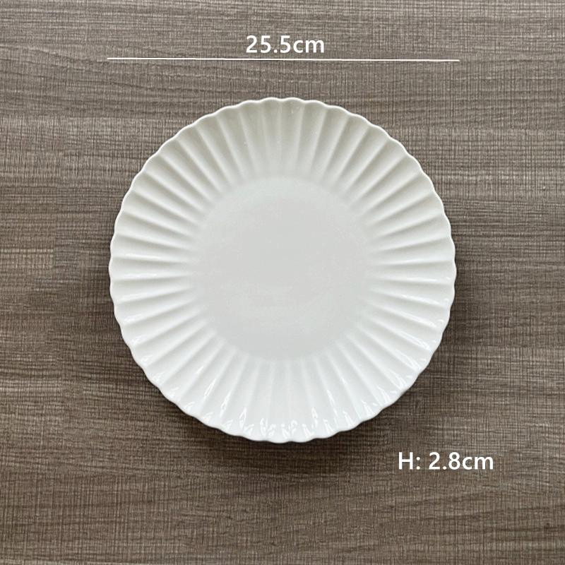 Creative Ceramic Tableware White Ceramic Plates Flower-shaped Salad Plates Home Steak Pasta Dinner Plates Kitchen Accessories