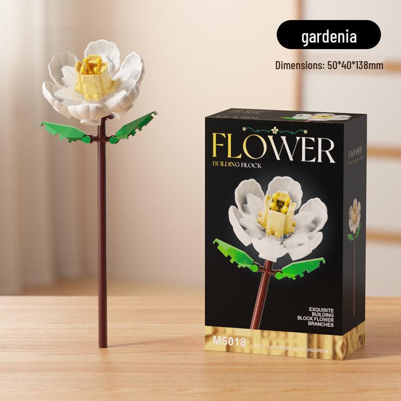 Dream Flower Box: Preserved Building Block Bouquet Set - Sunflower & Carnation. Ideal Toy for Children's Assembly.