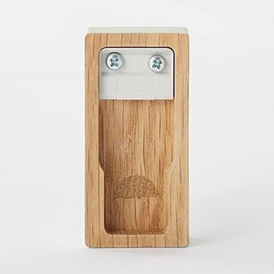 Muji Resin Wall-Mounted Furniture Hook Oak Wood Light Gray Width 4 Depth 6 Height 8 Cm
