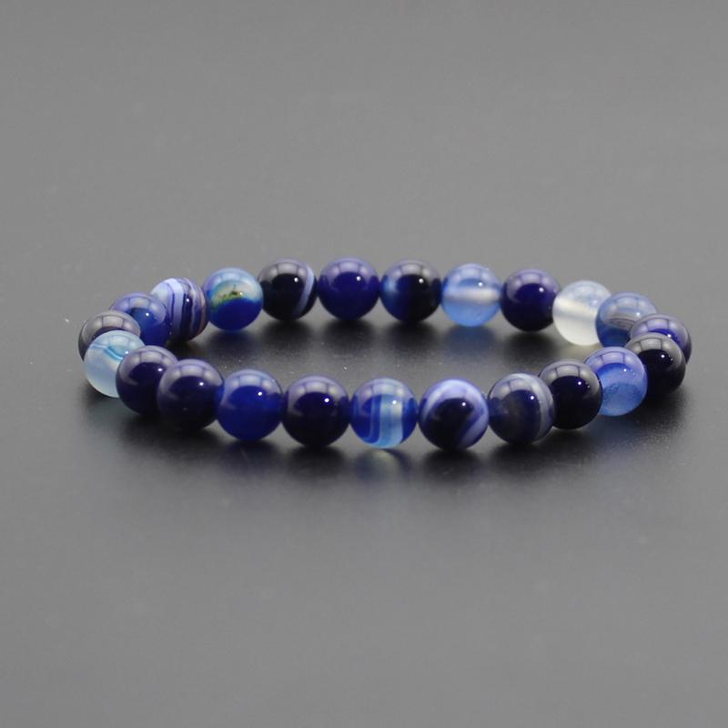 Beaded Bracelet 8mm Natural Stone Beads Black Onyx Lava Tiger Eye Agate Quartz Healing Energy For Women Men Yoga Chakra Jewelry