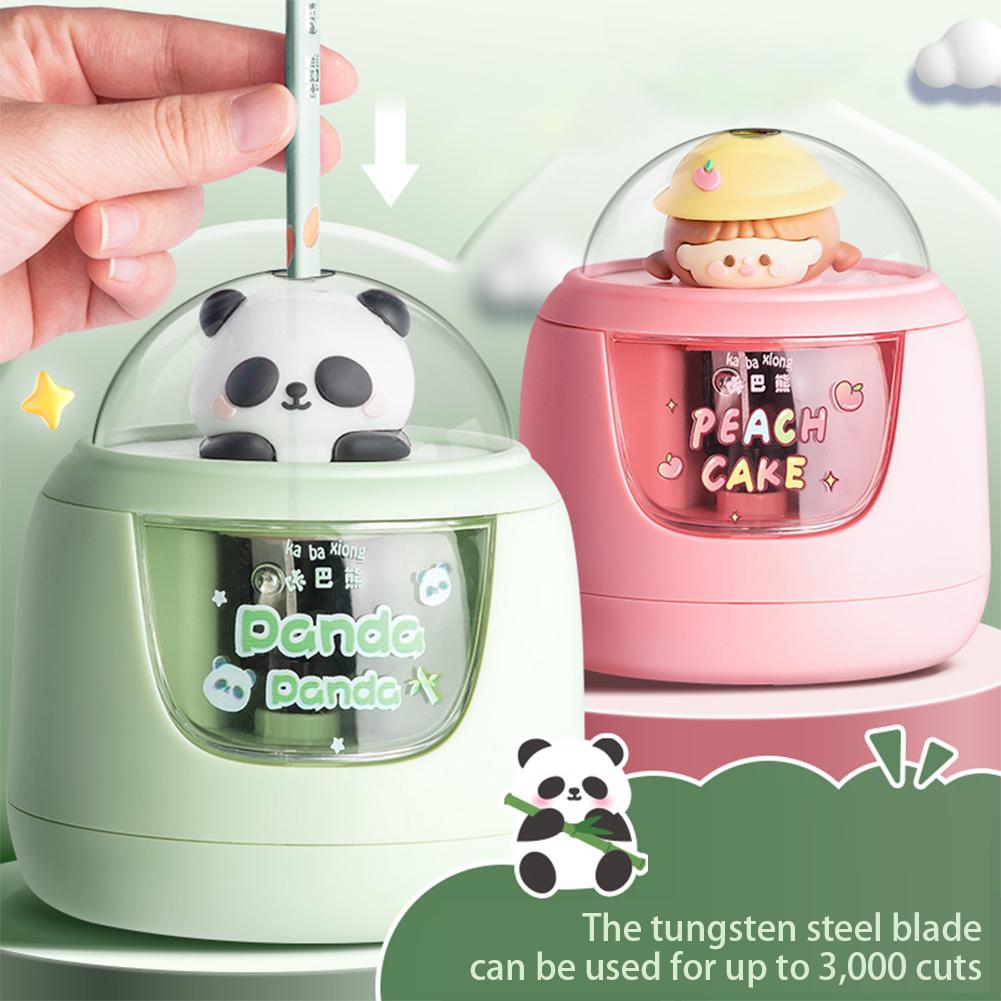 Fully Automatic Pencil Sharpener Cartoon Cute Portable Electric Pencil Sharpener Students Stationery Study Office Supplies
