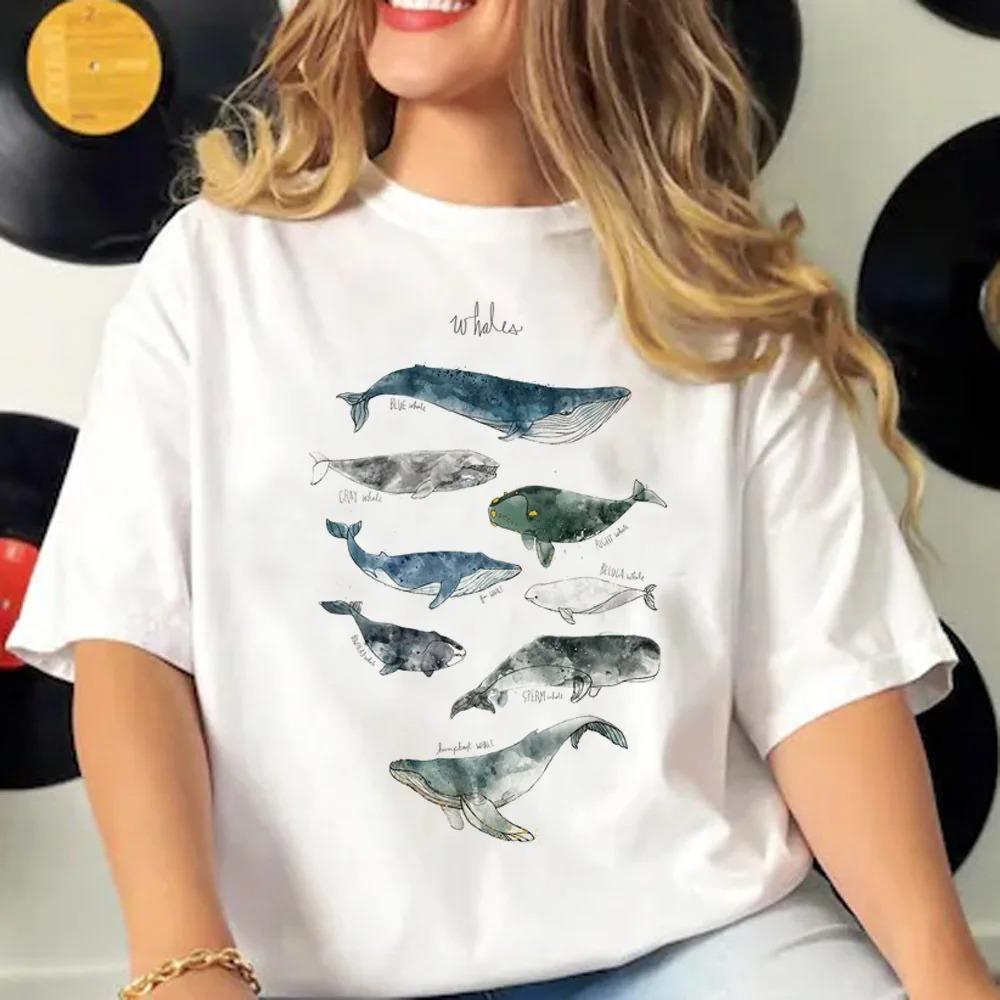 

Whale tshirts Women summer streetwear Y2K Tee feUnisex comic Unisexga clothing S