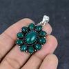 Natural Green Onyx Gemstone 925 Sterling Silver Jewelry Pendant 2.44" P6G04